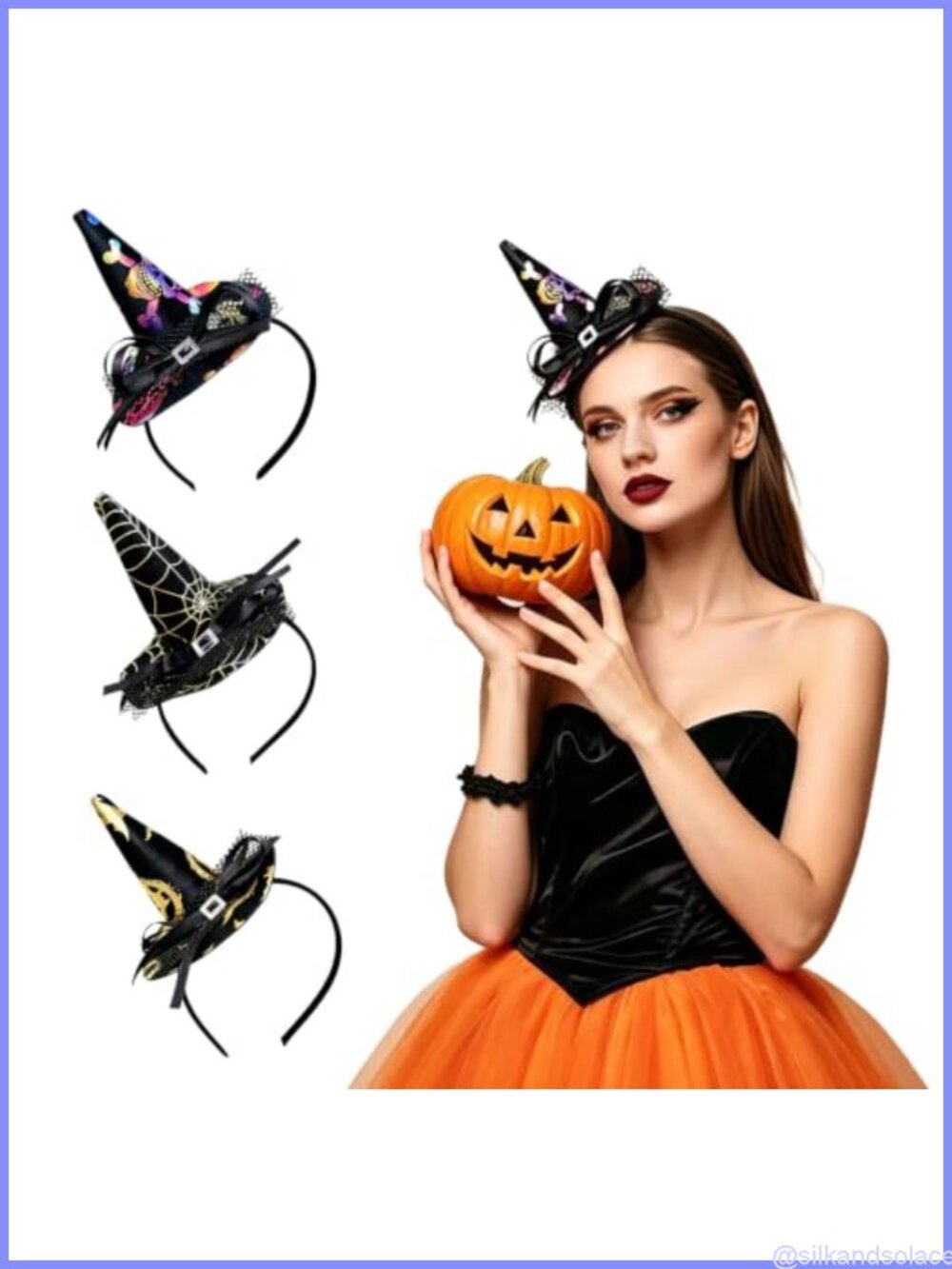 Vintage Mini Top Hat Headband Pumpkin Skull Costume Accessory